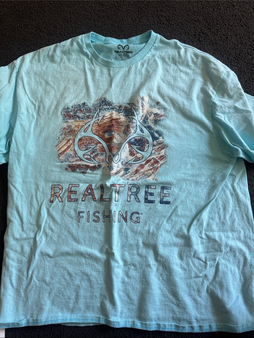 Realtree Light Blue Graphic Fishing Tee